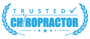Blue “Trusted Chiropractor” badge-style graphic
