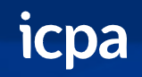 ICPA logo with lowercase white letters