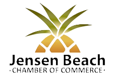 Jensen Beach Chamber of Commerce logo featuring a stylized golden pineapple