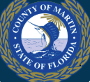 Seal of Martin County, Florida, featuring a leaping sailfish over ocean waves